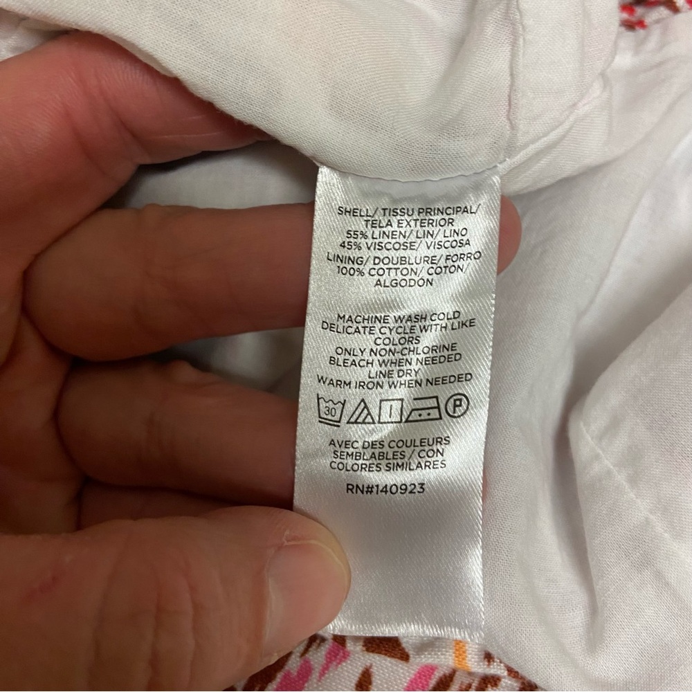 LOFT Ikat Linen Blend Twist Sarong Mini Skirt Size 8 Aztec Lined Casual Summer - Picture 12 of 13